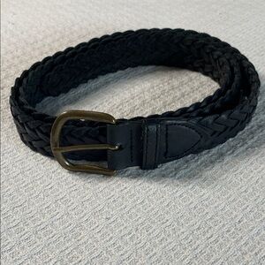 Black braided leather belt made in Argentina size 42/44